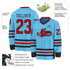 Custom Sky Blue Red-Black Hockey Jersey