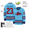 Custom Sky Blue Red-Navy Hockey Jersey