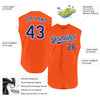 Custom Orange Royal-White Authentic Sleeveless Baseball Jersey