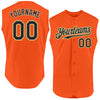 Custom Orange Black Cream-Old Gold Authentic Sleeveless Baseball Jersey