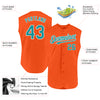 Custom Orange Teal-White Authentic Sleeveless Baseball Jersey