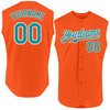 Custom Orange Teal-White Authentic Sleeveless Baseball Jersey