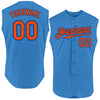 Custom Powder Blue Orange-Royal Authentic Sleeveless Baseball Jersey