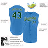 Custom Powder Blue Green-White Authentic Sleeveless Baseball Jersey