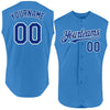 Custom Powder Blue Royal-White Authentic Sleeveless Baseball Jersey