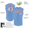 Custom Light Blue White-Red Authentic Sleeveless Baseball Jersey