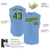 Custom Light Blue Green-Gold Authentic Sleeveless Baseball Jersey