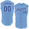 Custom Light Blue Royal-White Authentic Sleeveless Baseball Jersey