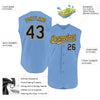 Custom Light Blue Navy-Gold Authentic Sleeveless Baseball Jersey