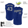 Custom Royal Gray-Black Authentic Sleeveless Baseball Jersey