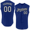 Custom Royal Gray-Black Authentic Sleeveless Baseball Jersey