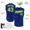 Custom Royal Neon Green-White Authentic Sleeveless Baseball Jersey