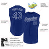 Custom Royal White Authentic Sleeveless Baseball Jersey