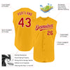 Custom Gold Red-White Authentic Sleeveless Baseball Jersey