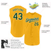 Custom Gold Green-White Authentic Sleeveless Baseball Jersey