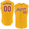 Custom Gold Crimson-White Authentic Sleeveless Baseball Jersey