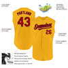 Custom Gold Red-Navy Authentic Sleeveless Baseball Jersey