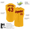 Custom Gold Red-Black Authentic Sleeveless Baseball Jersey