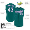 Custom Teal White-Purple Authentic Sleeveless Baseball Jersey