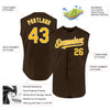 Custom Brown Gold-White Authentic Sleeveless Baseball Jersey