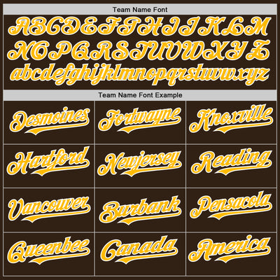 Custom Brown Gold-White Authentic Sleeveless Baseball Jersey