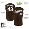 Custom Brown White-Gray Authentic Sleeveless Baseball Jersey