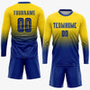 Custom Gold Royal Sublimation Fade Fashion Soccer Uniform Jersey