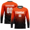 Custom Orange White-Black Sublimation Fade Fashion Soccer Uniform Jersey