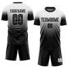 Custom White Black Sublimation Fade Fashion Soccer Uniform Jersey