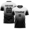 Custom White Black Sublimation Fade Fashion Soccer Uniform Jersey