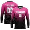 Custom Pink White-Black Sublimation Fade Fashion Soccer Uniform Jersey