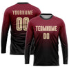 Custom Crimson Cream-Black Sublimation Fade Fashion Soccer Uniform Jersey