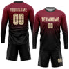 Custom Crimson Cream-Black Sublimation Fade Fashion Soccer Uniform Jersey