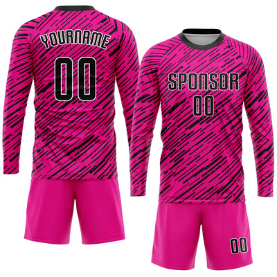 Custom Pink Black-White Sublimation Soccer Uniform Jersey