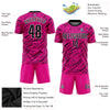 Custom Pink Black-White Sublimation Soccer Uniform Jersey