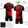 Custom Red Black Sublimation Soccer Uniform Jersey