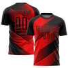 Custom Red Black Sublimation Soccer Uniform Jersey