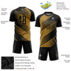 Custom Old Gold Black Sublimation Soccer Uniform Jersey