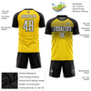 Custom Yellow White-Black Sublimation Soccer Uniform Jersey