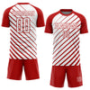 Custom Red White Sublimation Soccer Uniform Jersey