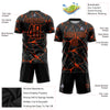 Custom Black Orange Sublimation Soccer Uniform Jersey