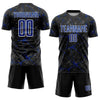 Custom Black Royal-White Sublimation Soccer Uniform Jersey