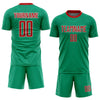 Custom Kelly Green Red-White Sublimation Mexico Soccer Uniform Jersey