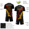 Custom Black Gold-Red Sublimation Soccer Uniform Jersey