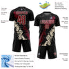 Custom Black Crimson-Cream Sublimation Soccer Uniform Jersey