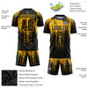 Custom Gold Black Sublimation Soccer Uniform Jersey