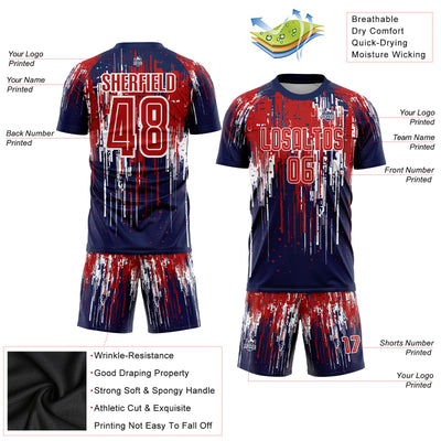 Custom Red Royal-White Sublimation Soccer Uniform Jersey