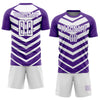 Custom Purple White Arrow Shapes Sublimation Soccer Uniform Jersey