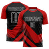 Custom Red Black-White Arrow Shapes Sublimation Soccer Uniform Jersey