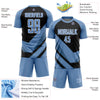 Custom Light Blue Black-White Arrow Shapes Sublimation Soccer Uniform Jersey